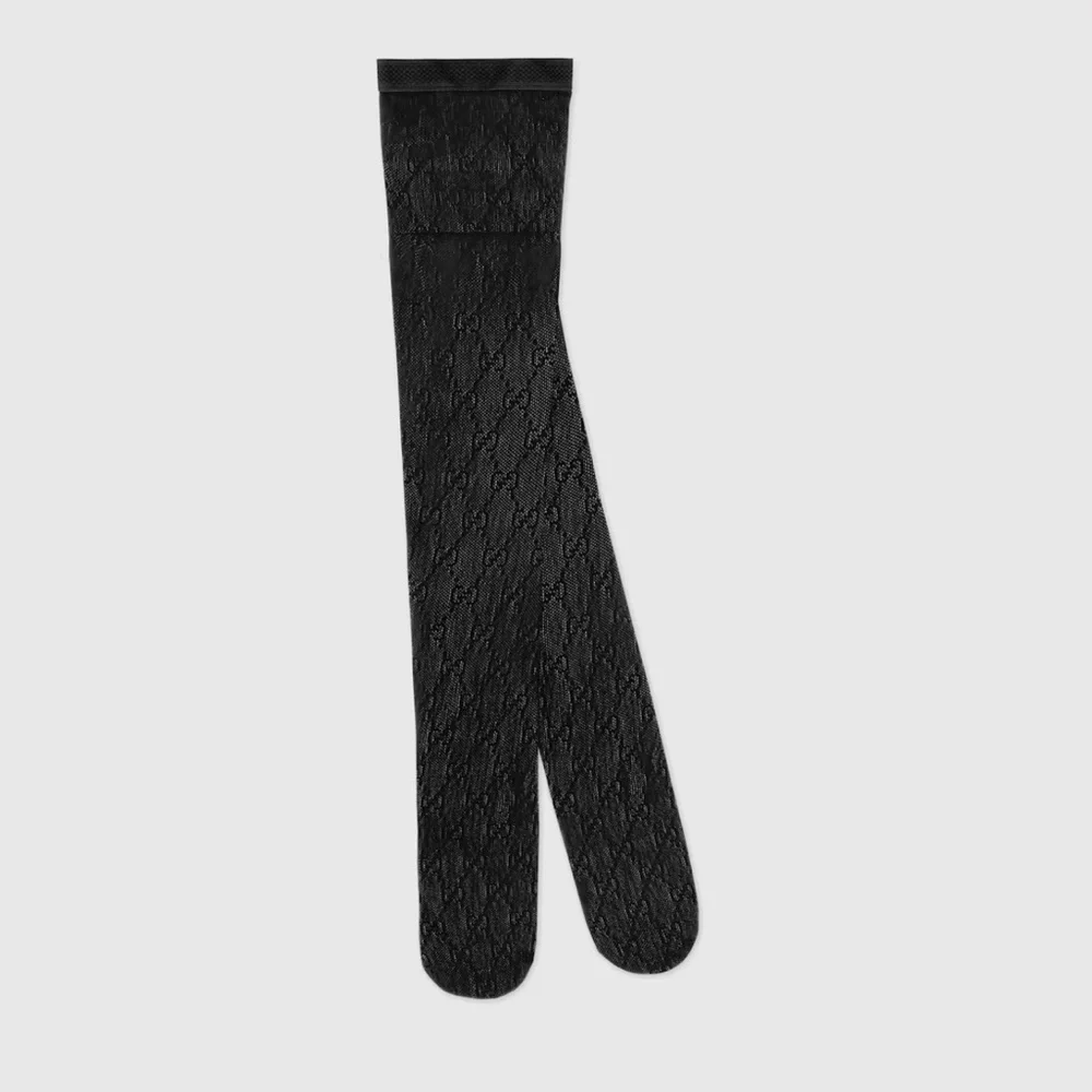Gucci GG Logo Supremelis Black Tights